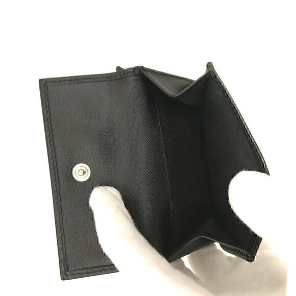 ⭐ PRADA Saffiano Black Leather Trifold Wallet/4X0437 - Picture 4 of 8
